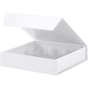 BAKIPACK 6 Truffle Boxes, Chocolates Boxes, Black Truffle Gift Boxes Packaging with 9-Piece Plastics Tray, Magnetic Closure Lid 5.7x5.7x1.3 Inches
