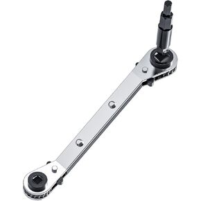 HVAC Service Wrench, Refrigeration Ratcheting Wrench 3/8" 1/4" 5/16'' 3/16'' AC Wratchet Tool with Hex Bit Adapter UIInosoo for Air Conditioning, Refrigeration Equipment, Gas Furnace