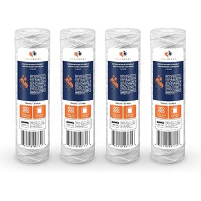 Aquaboon 5 Micron 10" x 2.5" String Wound Sediment Water Filter Cartridge | Universal Replacement for Any 10 inch RO Unit | Compatible with WP-5, AP110, CFS110, P5, WFPFC4002, WP-5, CW-MF, 6-Pack