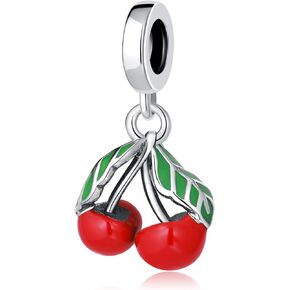 Brown Enamel Chocolate Charms 925 Sterling Silver Love Fruits Foods Charms Watermelon Crystal Pendant,hamburger Fries Cola Charms,Lemon Dangles for Pandora Bracelets Necklace