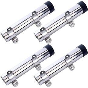 Amarine Made 4Pcs Boat Fishing Rod Holder, Stainless Steel Fishing Pole Holder, Side / Transom Mounted Rod Holders with Weld Brackets, Suitable for Kayak - 7643sh1