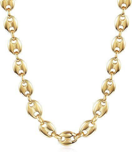 CIUNOFOR Square Toggle Clasp Chain Necklace Chunky Miami Cuban Link for Women Girls 18K Gold filled Stainless Steel Vintage Curb Chain Necklace in Kuwait