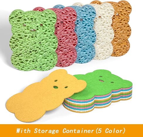 SmilePowo 12 Pack Frog Dual-Sided Multi-Functional Premium Cleaning Sponges,Scrub Sponges,Dishwashing Sponge for Heavy Duty Scouring Pads,Kitchen,Furniture,Dish,Bathroom,Bulk Sponges in Kuwait