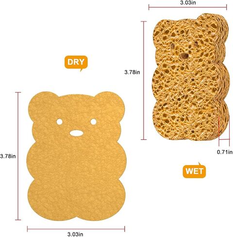 SmilePowo 12 Pack Frog Dual-Sided Multi-Functional Premium Cleaning Sponges,Scrub Sponges,Dishwashing Sponge for Heavy Duty Scouring Pads,Kitchen,Furniture,Dish,Bathroom,Bulk Sponges in Kuwait