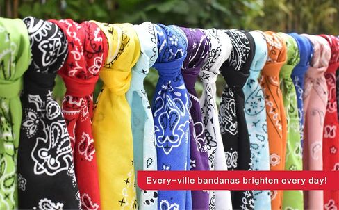 6 Pack 100% Cotton Bandana Gift Set - 22x22 Inches, Paisley, Red White Black - Bandannas for Men Women - Large Bandannas for Head - Western Cowboy Handkerchiefs in Bulk in Saudi Arabia