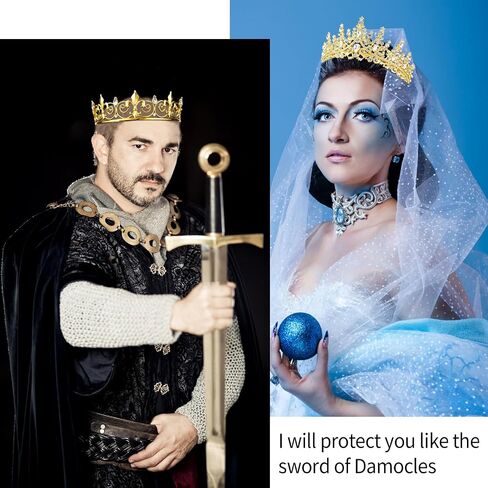 VELSCRUN 2 Pcs Black Crown for Men Women, Crowns for Men Metal, King Queen Crown Tiaras for Women, Prince Crown Princess Tiaras for Girls, Birthday Prom Wedding Halloween Party Hair Accessories in Kuwait