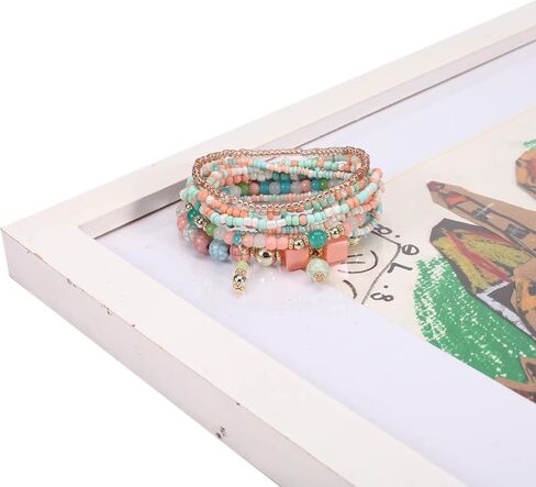 NC Solosoya Bohemian Stackable Bracelets Set for Women Multipack Girls Elastic Rope Multilayer Stack Tiny Beads Stretch Beaded Boho Bracelets Ladies Accessories 8 Pack in Saudi Arabia