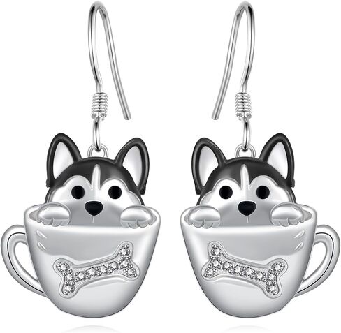 Beagle Gifts 925 Sterling Silver Beagle Earrings Dog Dangle Earrings Jewelry Gifts for Women Girls in Kuwait