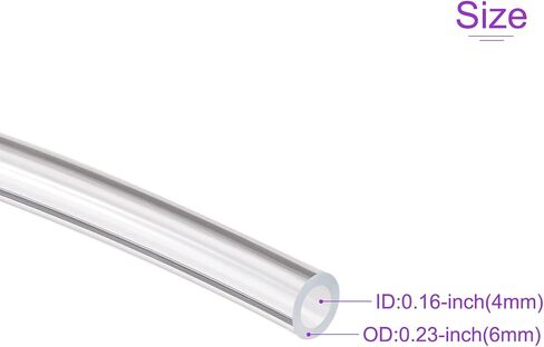 انبوب شفاف مرن من بلاستيك PVC بقطر داخلي 2 ملم بقطر داخلي 4 ملم من دي ميوتك لانابيب مياه الحديقة وانبوب الزيت وانبوب الهواء بطول 5 متر in Kuwait