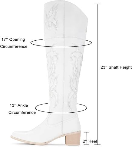 IUV أحذية رعاة البقر عالية الركبة للنساء، فوق الركبة أحذية راعية البقر الغربية الفخذ عالية أحذية راعية البقر طويل القامة in Kuwait