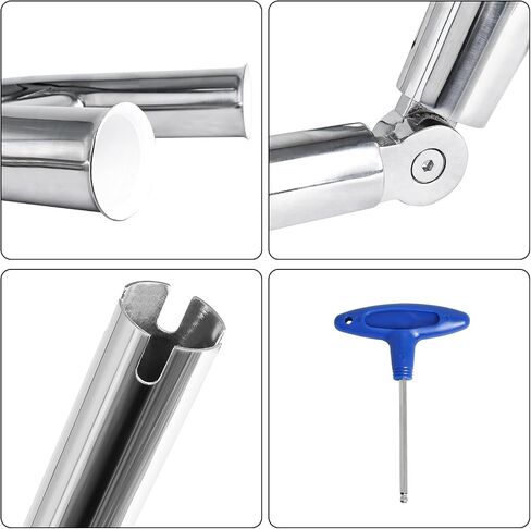 NovelBee 3 Tube Fishing Rod Holders,Polished Stainless Steel Trident Outrigger Stylish Rod Holder,Adjustable Kite Fishing Mount 3-Rod Holder in Saudi Arabia