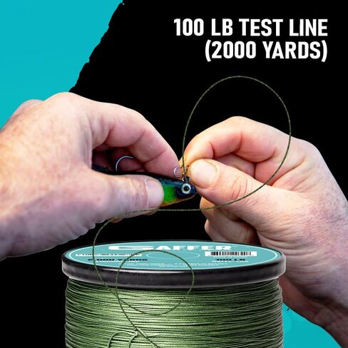 Gaffer Sport Fishing Line, 8 Strands Braid, 100LB Test Line [2000 Yards] - Proprietary Weaving Tech, Thin-Coating - Stronger & Smoother Fishing Line for Freshwater & Saltwater Braided Line in Saudi Arabia