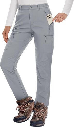 MAGCOMSEN Women's Fleece Lined Snow Ski Pants Waterproof Insulated Winter Hiking Pants Softshell Snowboard Pants in Kuwait