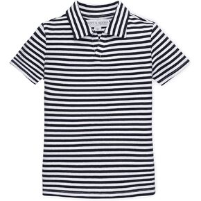 Hope & Henry Boys' Micro Stripe Jersey Short Sleeve Polo Shirt
