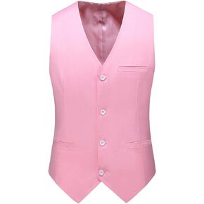 MOGU Mens Waist coat Casual Suit Vest 28 Plain Colors for Prom Wedding Business