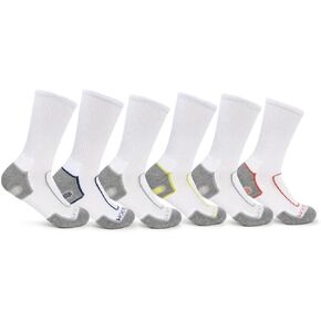 Fruit of the Loom Boys' Big 6-Pair Half Cushion Crew Socks, White Large