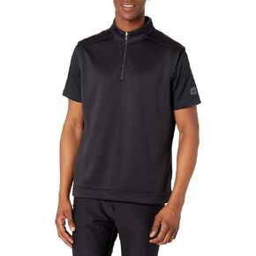 adidas Golf Men's Club Quarter Zip Recycled Polyester Vest, Black, Small