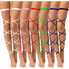 6 Pairs Halloween Leg Wraps Rave Leg Wrap Festival Adjustable Garter Leg Wraps for Women Girls Party Costume, 6 Colors in Saudi Arabia