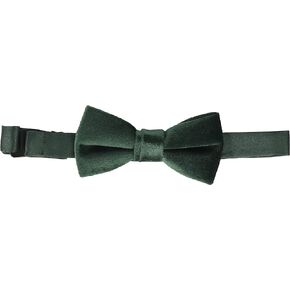 Isaac Mizrahi boys Isaac Mizrahi Boy's Solid Velvet Bowtie Necktie, Hunter Green, 4 US