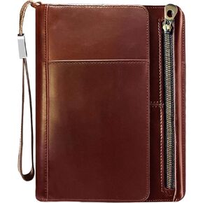 Zassa215 - Leather Passport Holder with Zipper- Family Leather Passport Case - Travel Passport Holder - Travel Wallet Passport Holder -Travel Document Organizer for Family in Saudi Arabia