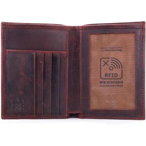 Passport Holder Wallet for Women Men - RFID Blocking Passport case - Airport Essentials Leather Travel Wallet for Men - International Travel Must-Have - Travel Documents Organizer (Chestnut)
