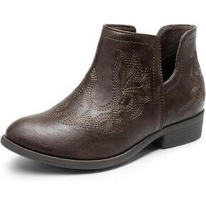 DREAM PAIRS Girls Ankle Cowgirl Cowboy Boots Short Western Booties