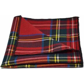Traditional Red/Yellow Tartan Plaid Check Pocket Square, Handkerchief