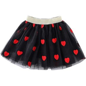 Embroidery Tulle Tutu Skirt with Heart Cherry Pineapple for Girls 1-10 Years