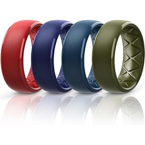 Egnaro Silicone Ring Men - Breathable Rubber Wedding Rings for Men, Lifetime Coverage, Unique Design, Comfort Fit Ring