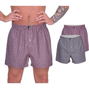 LUFT Mens Two Pack Cotton Material Print Design Waistband Comfy Boxer Shorts
