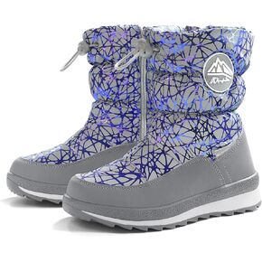 K KomForme Kids Snow Boots for Boys Girls Toddler Winter Outdoor Boots Waterproof with Fur Lined (Toddler/Little Kid/Big Kid)
