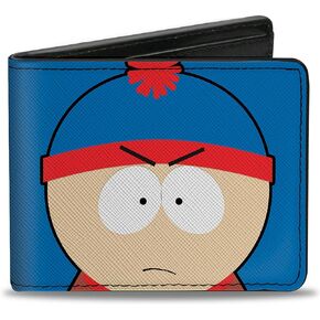 Comedy Central Wallet, Bifold, South Park Stan Face Character Close Up Blue, Vegan Leather