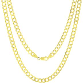 Nuragold 14k Yellow Gold 6mm Solid Cuban Curb Link Chain Necklace, Mens Jewelry 16" 18" 20" 22" 24" 26" 28" 30"
