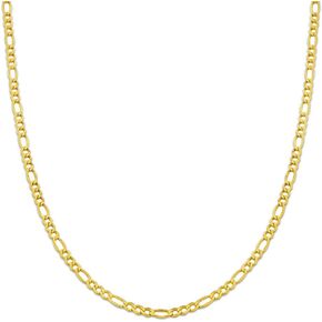 10K Yellow Gold 3mm Solid Figaro Chain Necklace, Available in 16 to 30 inches