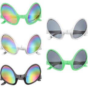 Abaodam Alien Sunglasses 5PCS Alien Sunglasses Festival Party Funny Glasses Decorative Alien Glasses Alien Themed Party Halloween Costume Props Alien Glasses