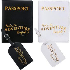 Snogisa Passport Wallets Travel Holder Set,his and her passport holder and luggage tags,Honeymoon gift, Slim Passport Case Covers and Organizer Slots Couple Travel Luggage Tags