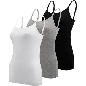 BQTQ 3 Pcs Womens Camisole Tank Top Spaghetti Strap Camisoles Ladies Undershirts