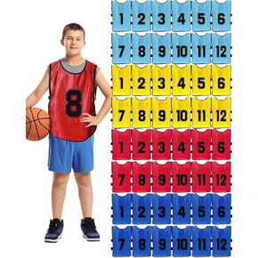 Suhine 48 Pcs Soccer Penny for Sports Assorted Colors Soccer Scrimmage Vests Team Practice Jersey for Adults Kids in Kuwait