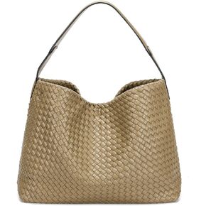 Woven Leather Tote Bag For Women Crossbody Shoulder Bag Large Hobo Handbags Vegan Female Satchel Messenger Bag