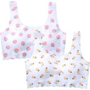 Happy Cherry Girls Training Bra Sports Seamless Bras Teen Bra Soft with Removable Cup 10-16years