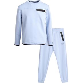 Reebok Boys' Sweatsuit Set - 2 Piece Long Sleeve T-Shirt and Jogger Sweatpants with Pockets - Athleisure Set for Boys (8-12)