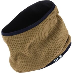 Condor Reversible Neck Gaiter, BROWN/ BLACK, Neck Cover Warmer, Fleece Face Mask