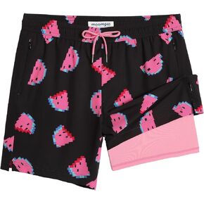 maamgic 7 Inch Mens Swim Trunks with Compression Liner Board Shorts with Zippered Pocket Bathing Suit for Beach Vacation in Kuwait