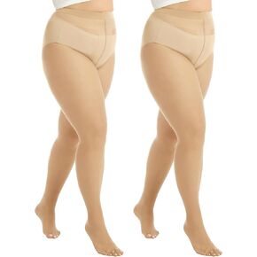 Yilanmy Plus Size Tights 20D Sheer Tights for Women High Waist Plus Size Pantyhose Queen Size Tights 2 Pairs in Kuwait