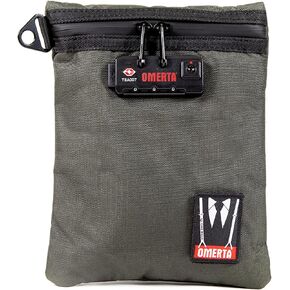 DIME BAGS Omerta Capo with Lock | Carbon Filter Pouch | TSA-Approved 3-Digit Combination Lock (6 Inch, Camo)