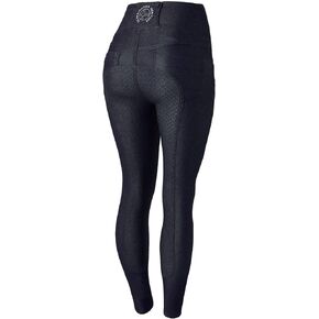 HORZE Katia Women's Denim Style Elastic Lightweight High Waist Silicone Full Seat Riding Tights