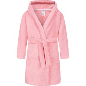 Kids Soft Towel Hooded Robe Cotton Bathrobe for Girls 5-16 Years