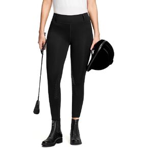 QUEENIEKE Women's Equestrian Breeches with Silicone Full Seat Horse Riding Tights with Pockets Tummy Control
