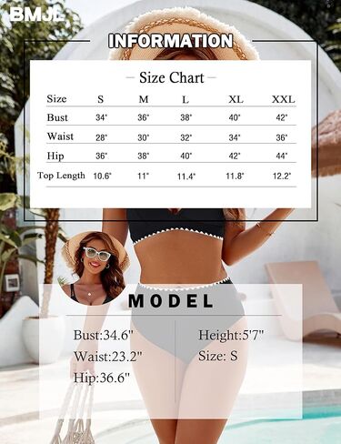 BMJL Women's Bikini Sets V Neck High Waisted Swimsuits Shell Stitched Cheeky Two Piece Bathing Suit in Kuwait