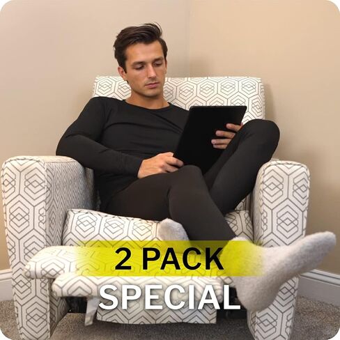 Thermajohn 2 Pack Thermal Underwear for Men Size XL Charcoal & Grey in Saudi Arabia